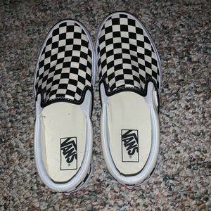 Black & White checkered slip on vans
